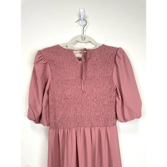 NWT WAYF Camden Smocked Puff Sleeve Tiered Maxi Dress - Picture 4 of 13